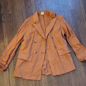 Women's Double-Breasted Tan Jacket
